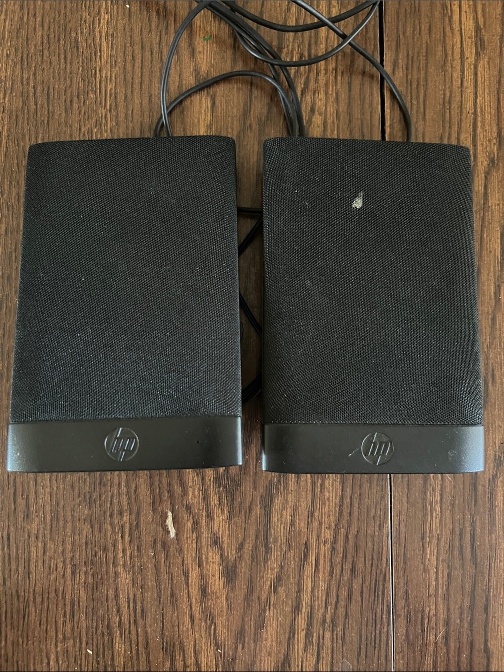 HP Black Wired Desktop Speaker Pair with HP Logo